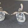 Rare vintage swan-shaped salt cellars crafted from 925 silver and cut crystal Image 5