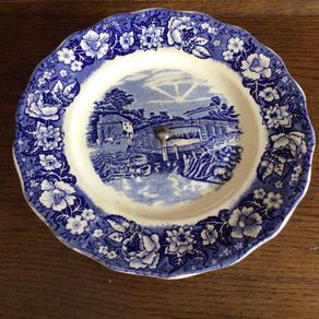 Blue & White Pallisey pottery Cake stand