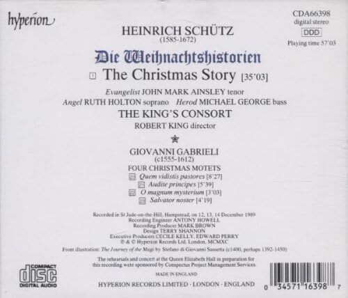 Free Postage!  Schutz: The Christmas Story. CD.