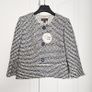 Marie Mero White Navy Textured Cropped Jacket 10UK/38EU Image 2