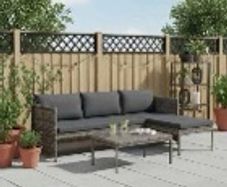 Grey Garden Lounge Set | PE rattan | Large | Modular