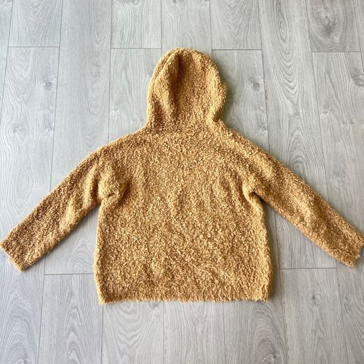 Sandro Paris Mohair Wool Blend Hooded Jumper Camel One Size