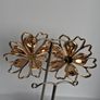 Gold & Cream Sakura Blossom Floral Statement Earrings Image 5