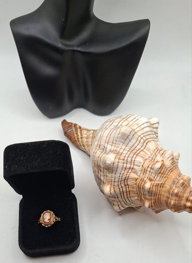 Vintage 9ct yellow gold  cameo ring