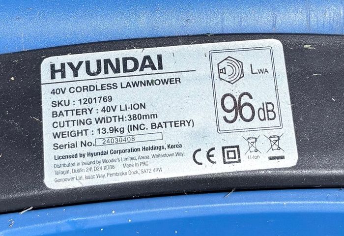 Hyundai 40V Cordless Lawnmower