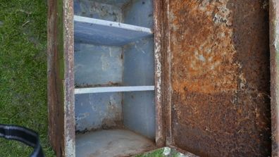 Vintage industrial Metal Cabinet ,Safe