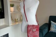 Ladies Red Buckle Style Crossbody Bag