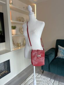 Ladies Red Buckle Style Crossbody Bag