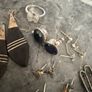 Vintage Sterling Silver Jewellery Lot Rings, Earrings, Pendant Tribal Pieces Image 4