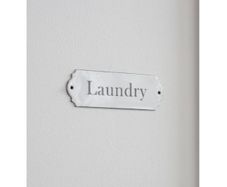 Enamel Laundry Sign White GT21