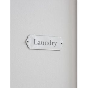 Enamel Laundry Sign White GT21