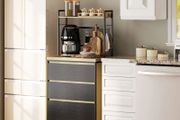 Industrial-style kitchen cabinet with 3 drawers, worktop, shelf and 4 hooks