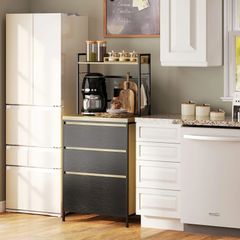 Industrial-style kitchen cabinet with 3 drawers, worktop, shelf and 4 hooks