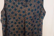 Nine west sleeveless teal black blouse xl