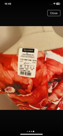 Vibrant HallHuber lined dress - new - size 12-14