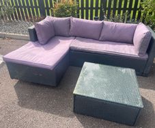Beautiful Sturdy Polyrattan L Shaped Garden Patio Seating & Table Set - Can Deliver