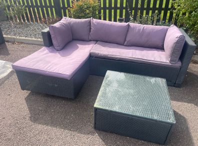 Beautiful Sturdy Polyrattan L Shaped Garden Patio Seating & Table Set - Can Deliver