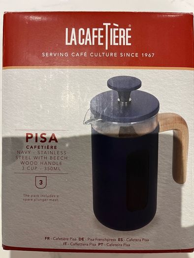 La Cafetiere Pisa French Press, 3-Cup - Navy