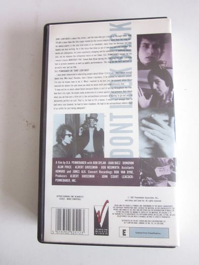 VHS Bob Dylan Dont Look Back