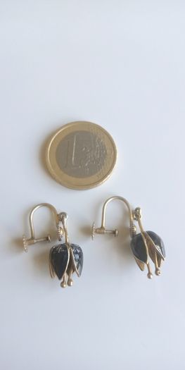 Antique sterling silver tulip earrings