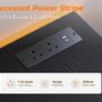 L Shaped Gaming Desk with LED Lights 120 x 80 cm Computer Power Outlet Reversible Corner Table Storage Shelves Monitor Stand Black Image 5