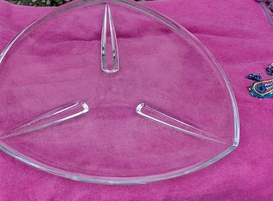 Heavy Glass Triangle Cake Plate