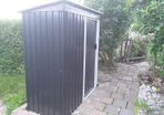 Tool Shed Including 4 Hooks Gloves 1.4 m Sliding Door Garden Metal Garden Cabinet Garden Shed Anthracite