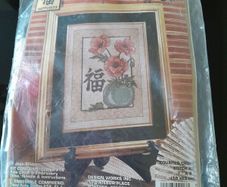 cross stitch  by joan elliott poppies happiness