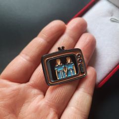 The Shining "The Grady Twins" TV Enamel Pin Badge Brooch, Stanley Kubrick Film