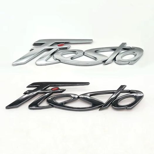1pcs Auto ABS Fiesta logo For Ford Fiesta Emblem Car Styling 3D Badge Lettering Decals Trunk Sticker Glossy Black Accessories