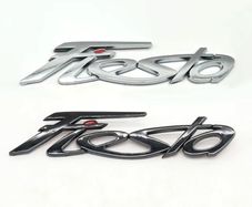 1pcs Auto ABS Fiesta logo For Ford Fiesta Emblem Car Styling 3D Badge Lettering Decals Trunk Sticker Glossy Black Accessories