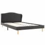 Bed Frame Dark Grey Fabric 135x190 cm Image 3