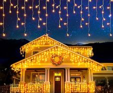 Icicle Lights Outdoor Christmas Lights 500 LED 17M Warm White Decorations String Fairy Lights with Timer for Xmas Garden & Party | Mains Powered Clear Cable
