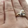 9ct Gold, Pearl and Diamond Ring, O/P 2.3g. Image 7