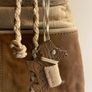 Radley brown leather and beige canvas crossbody bag Image 6