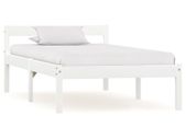 Bed Frame White Solid Pine Wood 90x200 cm