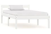 Bed Frame White Solid Pine Wood 90x200 cm