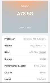 Oppo A78 5g (128gb) - Sim-free