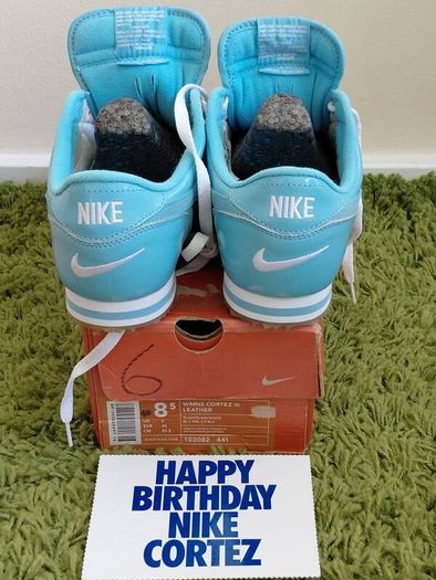 Nike WMNS Cortez III Leather Size UK-6/EUR-40 103082-441 Metallic Blue/White Limited Edition-2001