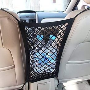 Universal Car Seat Storage Mesh/Organizer - Mesh Cargo Net Hook Pouch Holder for Bag Luggage Pets Children Kids Disturb Stopper