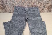 womens TOMMY HILFIGER jeans grey leopard print stretchy Size W31 L32