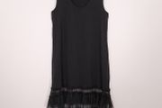 Kokomarina by Antoine Coelenbier Black Sleeveless Tulle Mesh Tiered Ruffle Hem Midi Dress XL