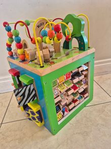 Battat Zany Zoo Wooden Activity Cube