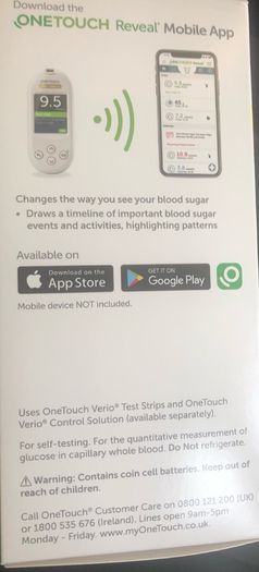 One Touch Verio reflect Blood Glucose Monitoring System with Bluetooth