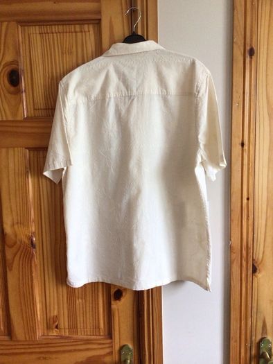 BNWTS Mens Cream Short Sleeve Cotton & Linen Blend Shirt Med including postage