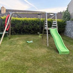 Swing set with slide