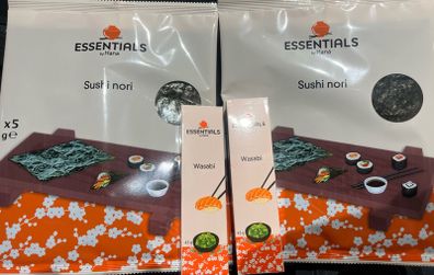 Sushi nori seaweed and wasabi Set