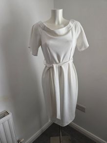 Brand New. ASOS size 12 White Bardot style belted dress.