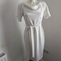 Brand New. ASOS size 12 White Bardot style belted dress.