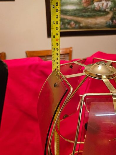 Vintage brass  etched glass table lamp 1970s/80s,
